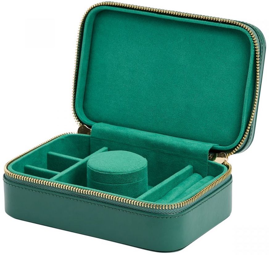 Wolf Jewellery Case Sophia Zip Case Forest Green - Green