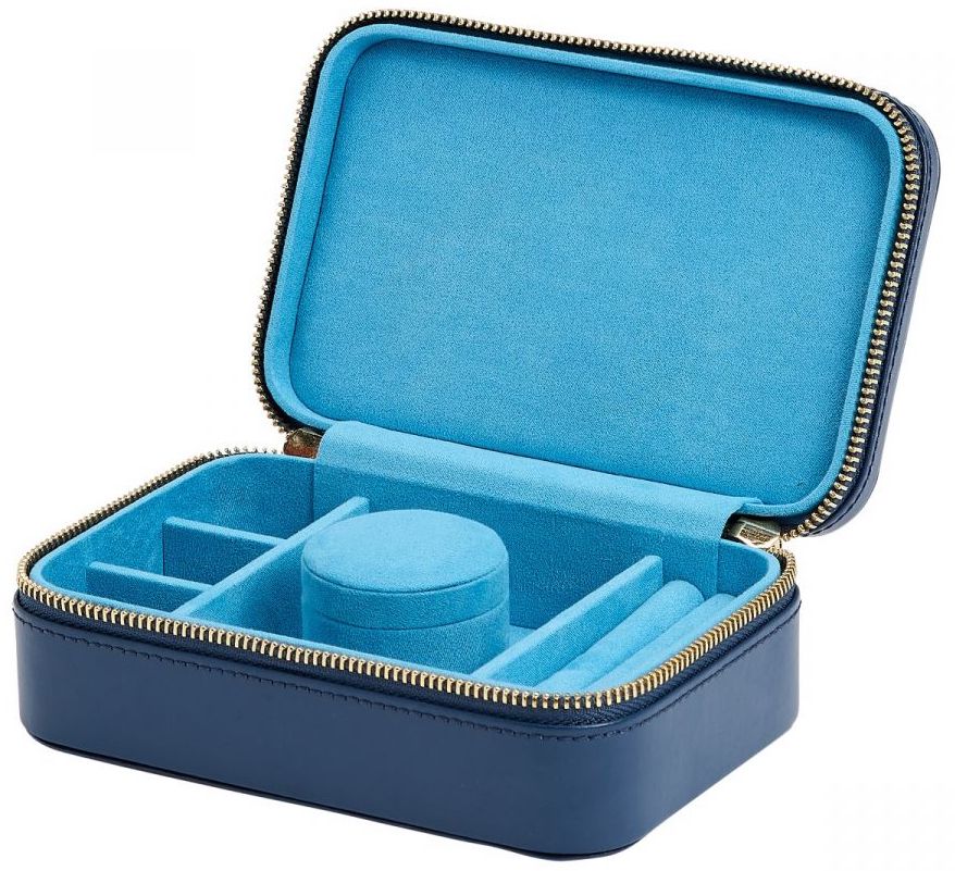 Wolf Jewellery Case Sophia Zip Case Indigo - Blue