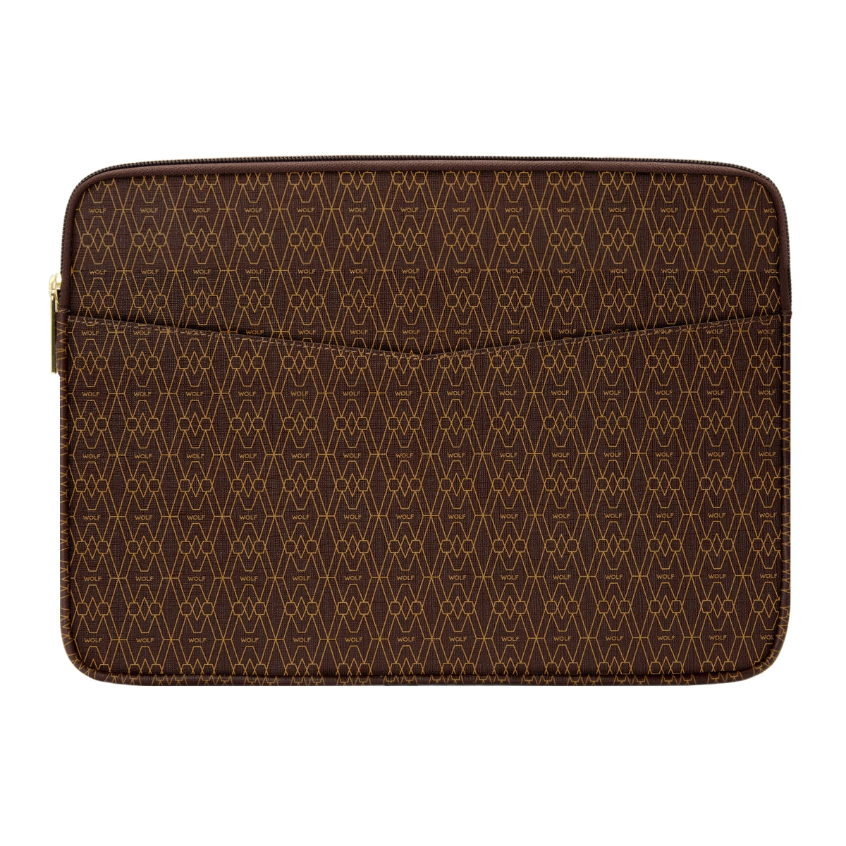 Wolf Signature Vegan Collection Brown Laptop Zip Case - Brown