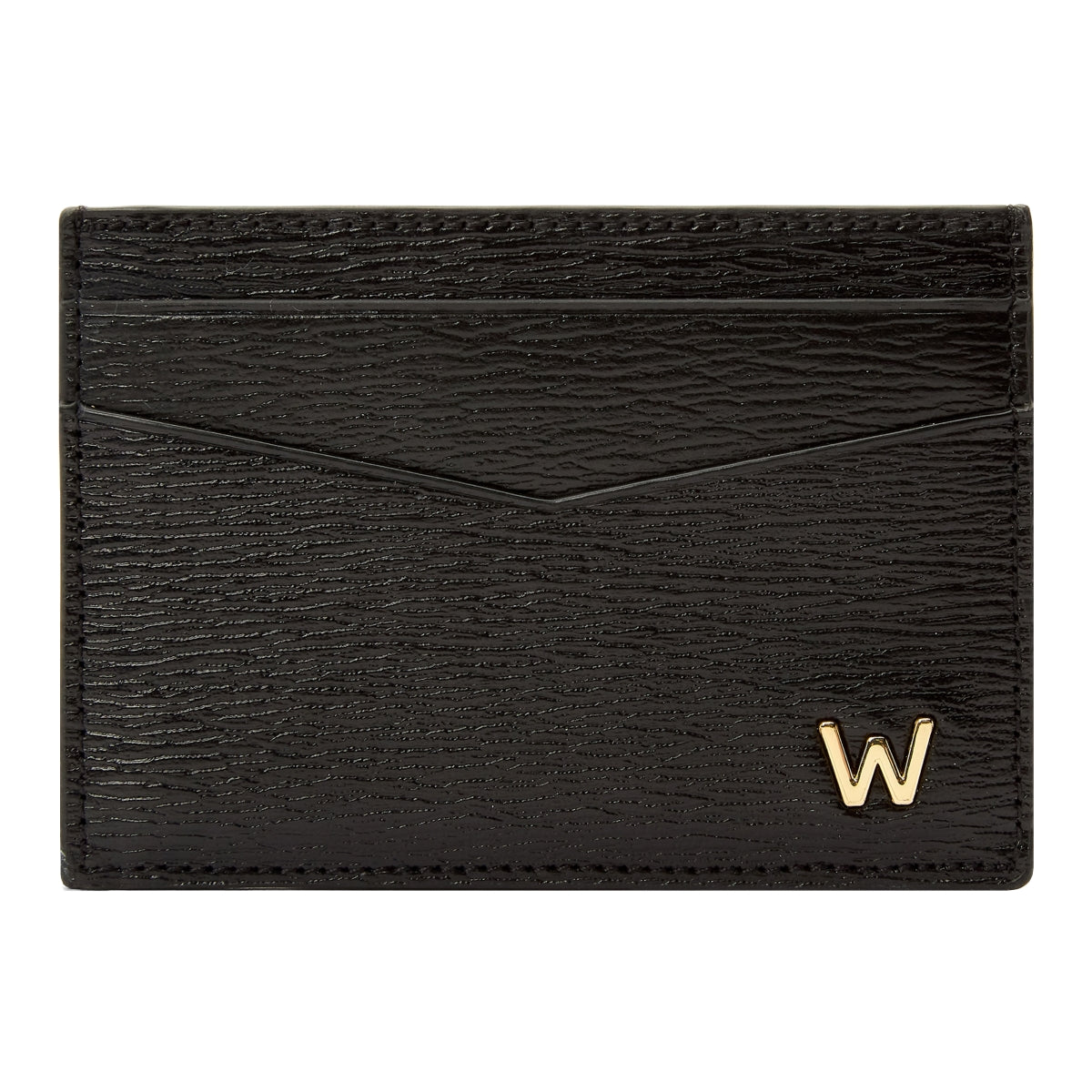 Wolf W Collection Leather Black Cardholder Case - Black