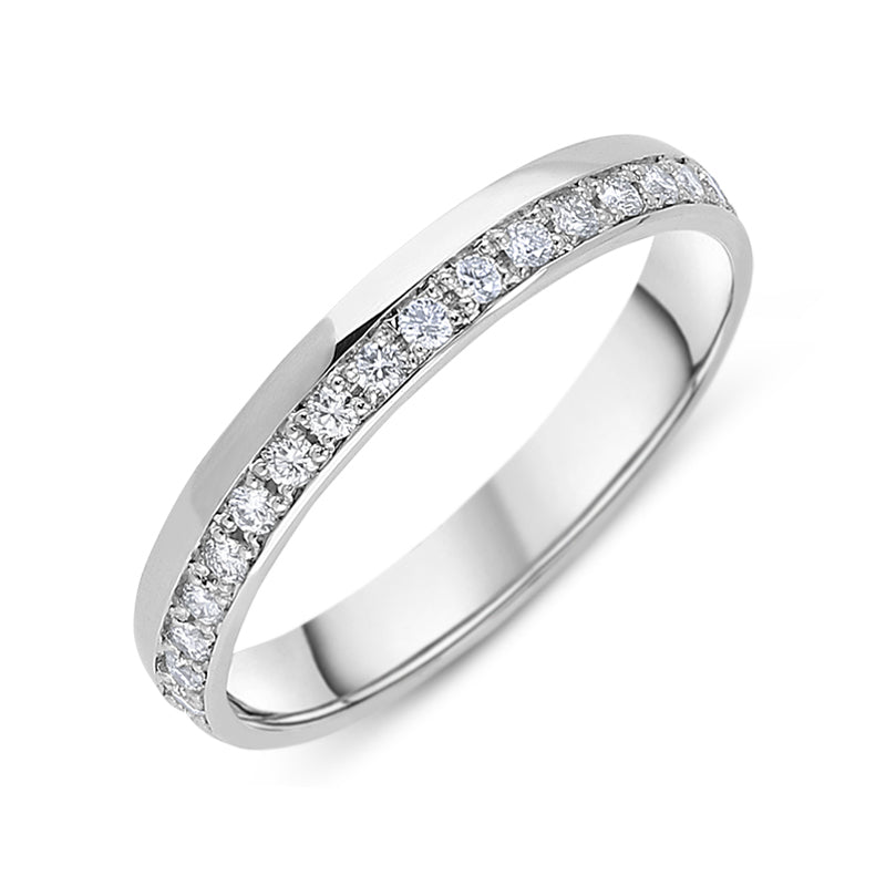 Platinum 0.22ct Diamond Offset Half Eternity Ring