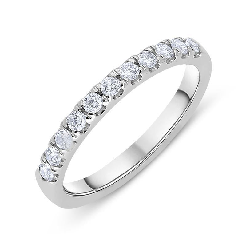 Platinum 0.25ct Diamond Claw Set Wedding Half Eternity Ring - Platinum