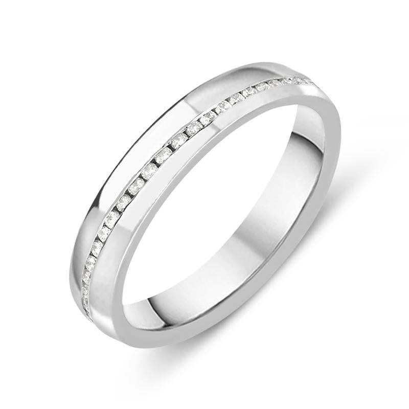 Platinum 0.28ct Diamond Diagonal Line Eternity Ring - M