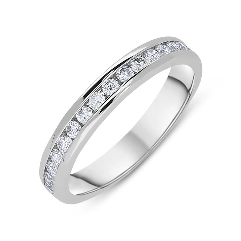 Platinum 0.30ct Diamond Brilliant Cut Wedding Half Eternity Ring - J