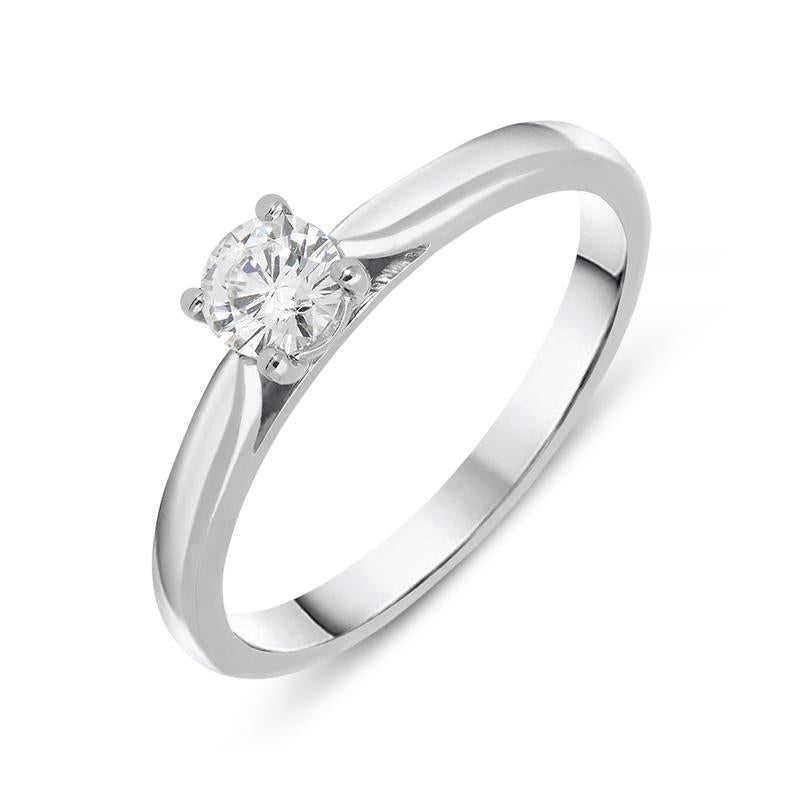 Platinum 0.33ct Diamond Brilliant Cut Solitaire Ring - Option1 Value Platinum