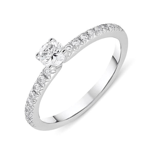 Platinum 0.44ct Diamond Brilliant Cut Ring - Option1 Value Platinum