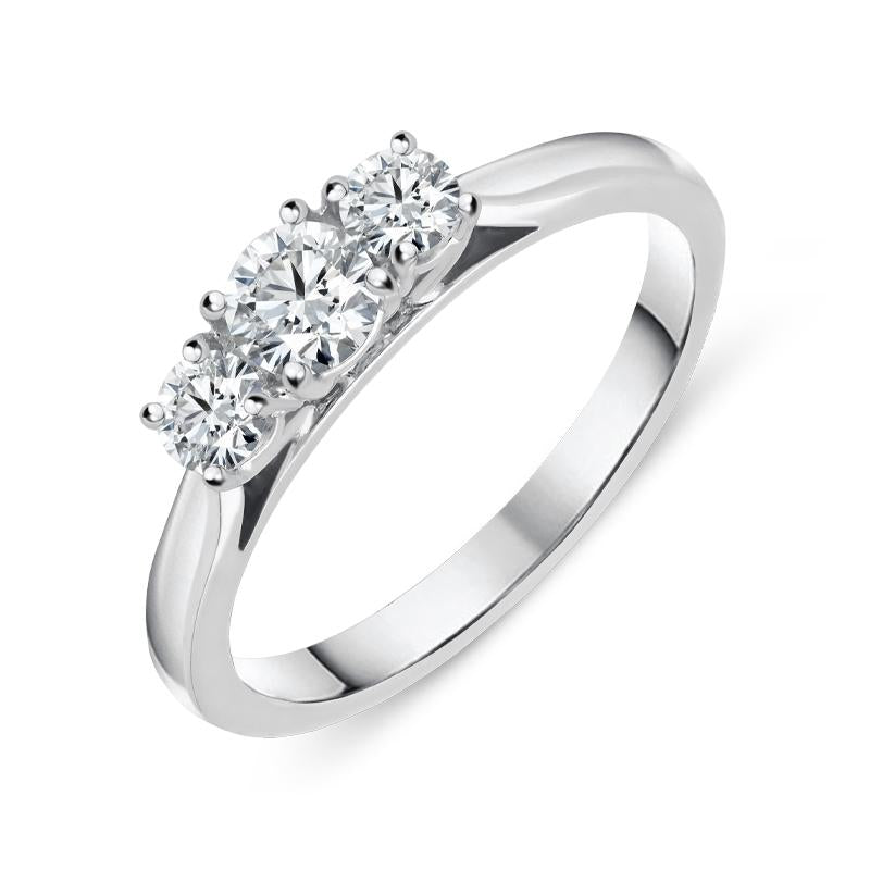 Platinum 0.50ct Diamond Brilliant Cut Trilogy Ring