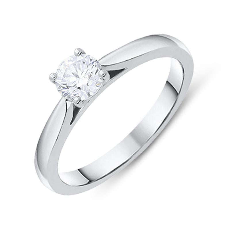 Platinum 0.51ct Diamond Brilliant Cut Solitaire Ring - Option1 Value Platinum