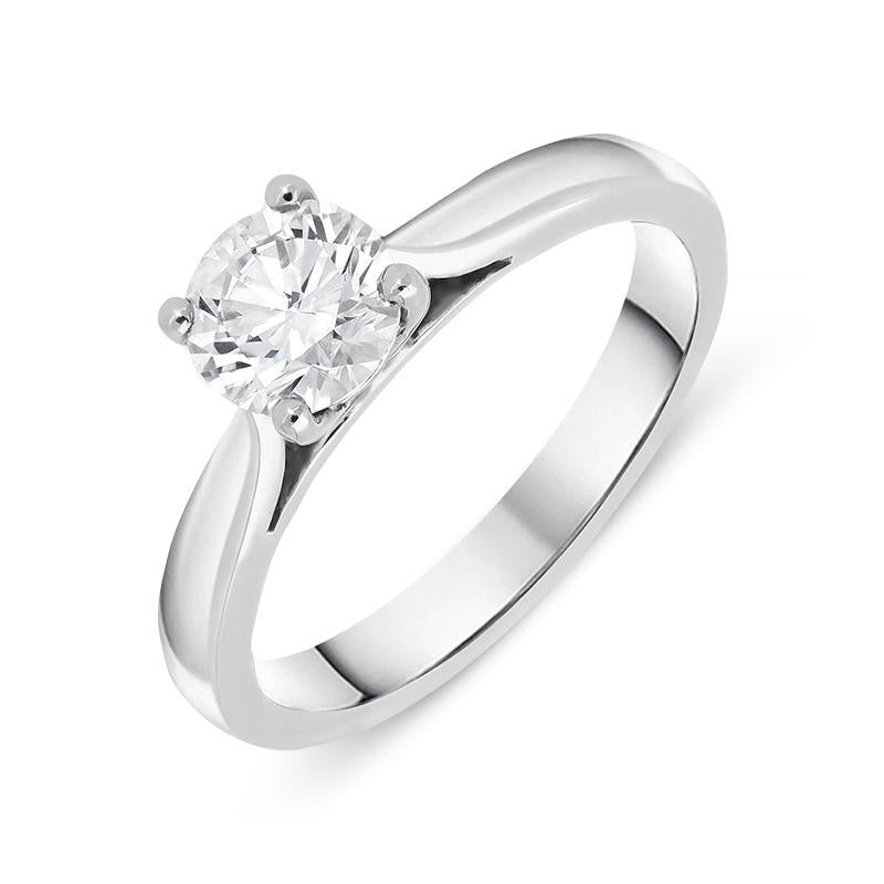 Platinum 0.72ct Diamond Brilliant Cut Solitaire Ring - Option1 Value Platinum M