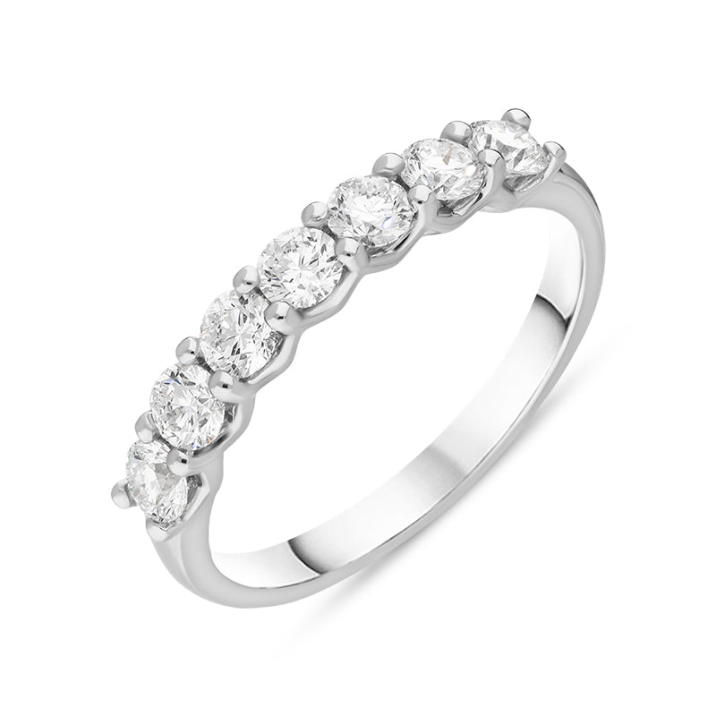 Platinum 0.72ct Diamond Brilliant Cut Wedding Half Eternity Ring - Option1 Value Yellow Gold