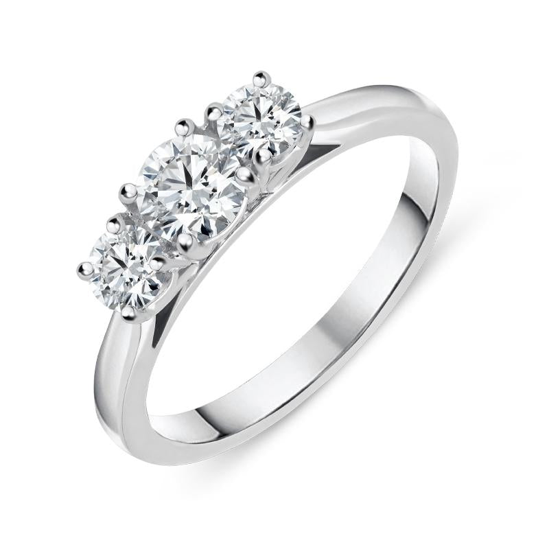 Platinum 0.76ct Diamond Brilliant Cut Trilogy Ring