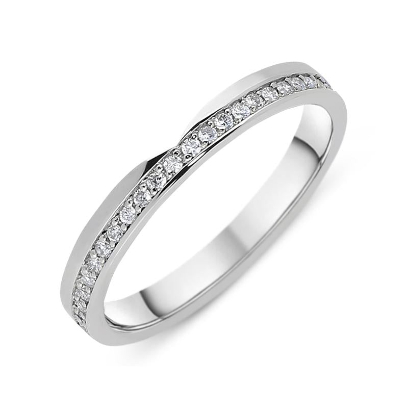 Platinum Diamond Brilliant Cut Shaped Wedding Ring - Platinum