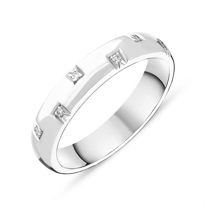 Platinum Princess Cut Diamond Court Ring - R