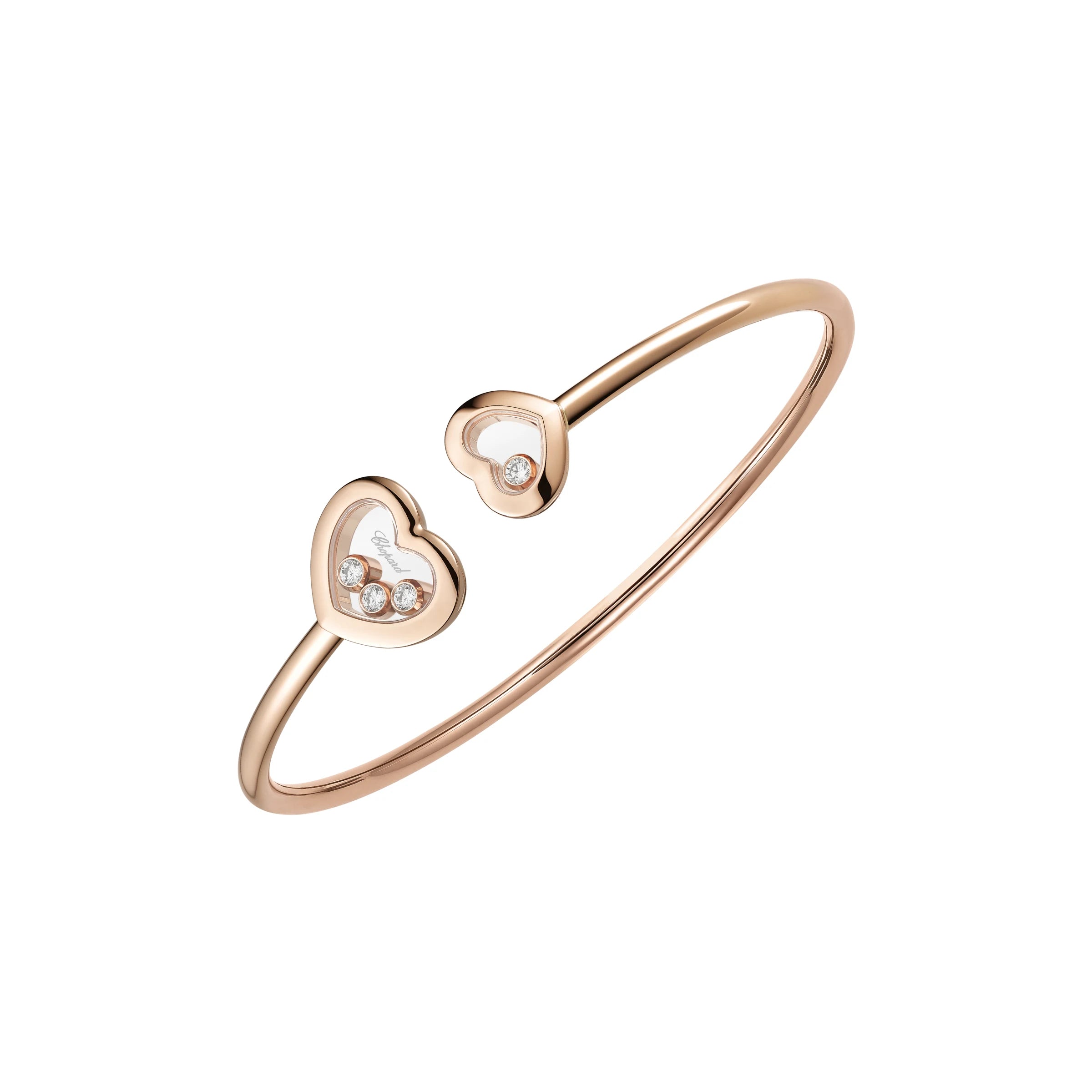 Chopard Happy Diamonds Icons 18ct Rose Gold Heart Bangle - Small