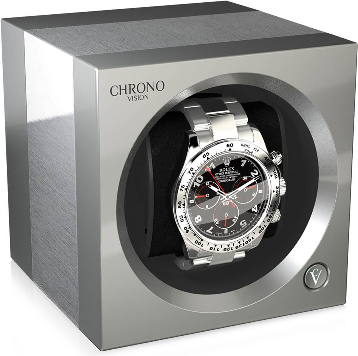 Chronovision One Watch Winder Bluetooth Aluminium Chrome Silk