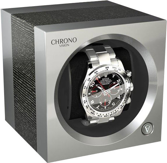 Chronovision One Watch Winder Bluetooth Argento Silk Chrome Silk