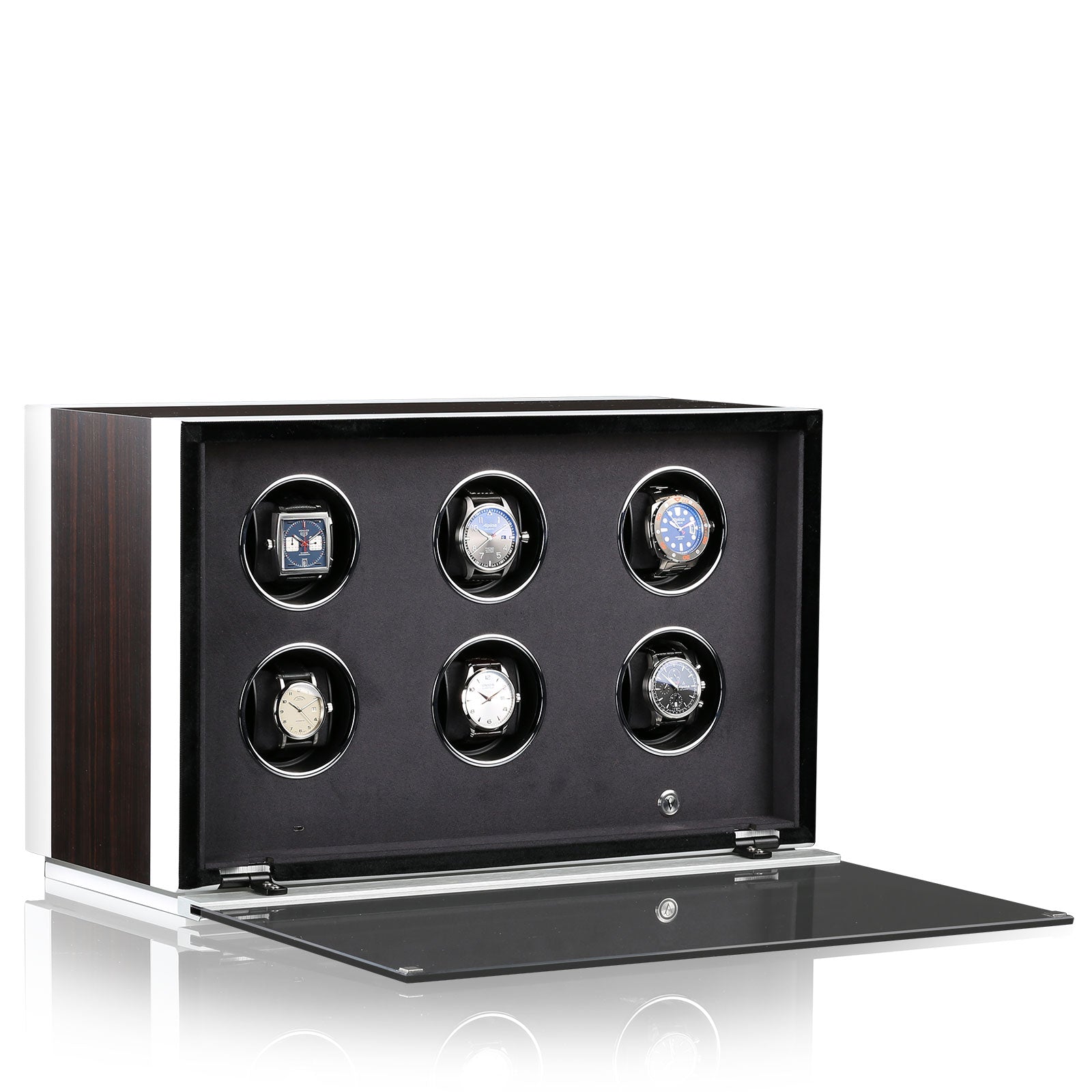 Chronovision Watch Winder Ambiance Vi Ebony Silk White Silk