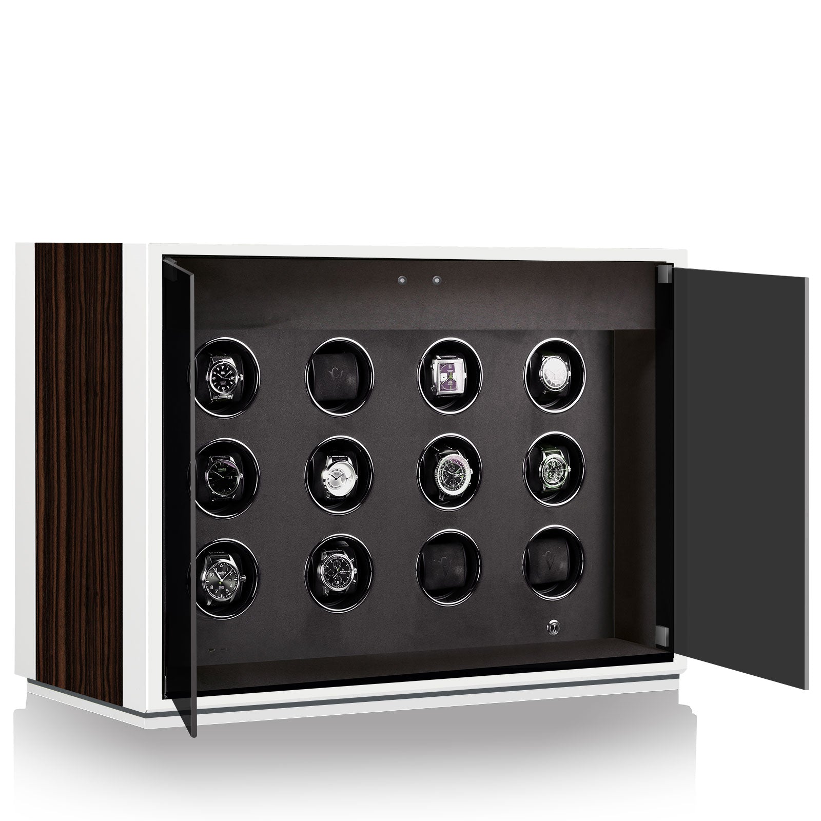 Chronovision Watch Winder Ambiance Xii Ebony Silk White Silk