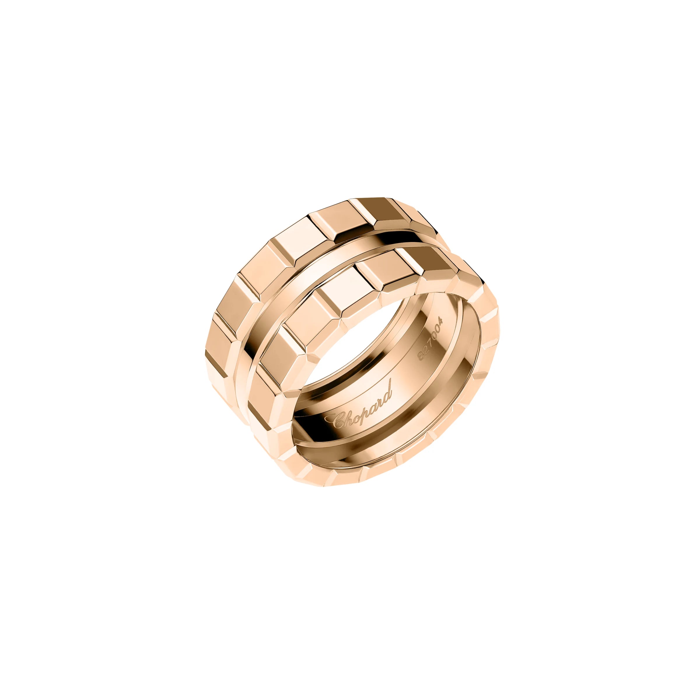 Chopard Ice Cube 18ct Rose Gold Double Wide Ring - 52