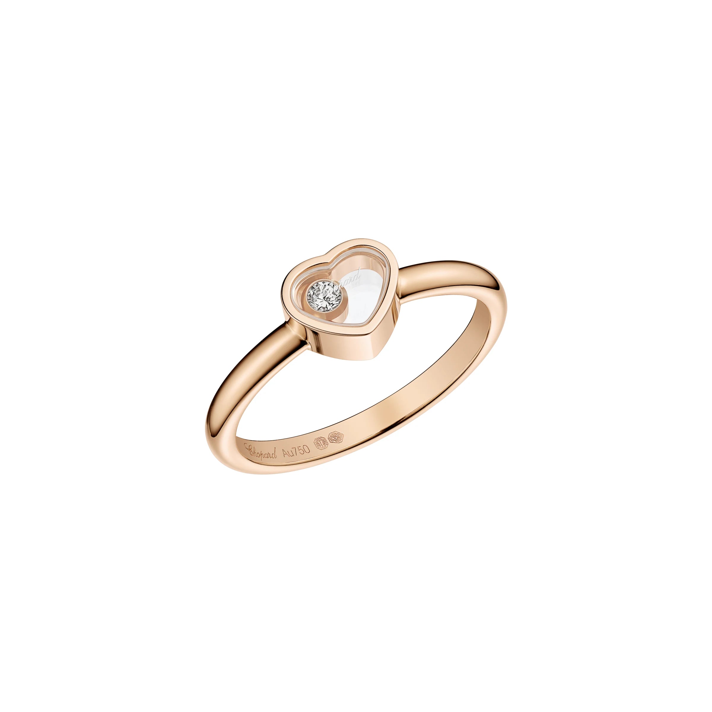 Chopard My Happy Hearts 18ct Rose Gold 0.05ct Diamond Ring - 53