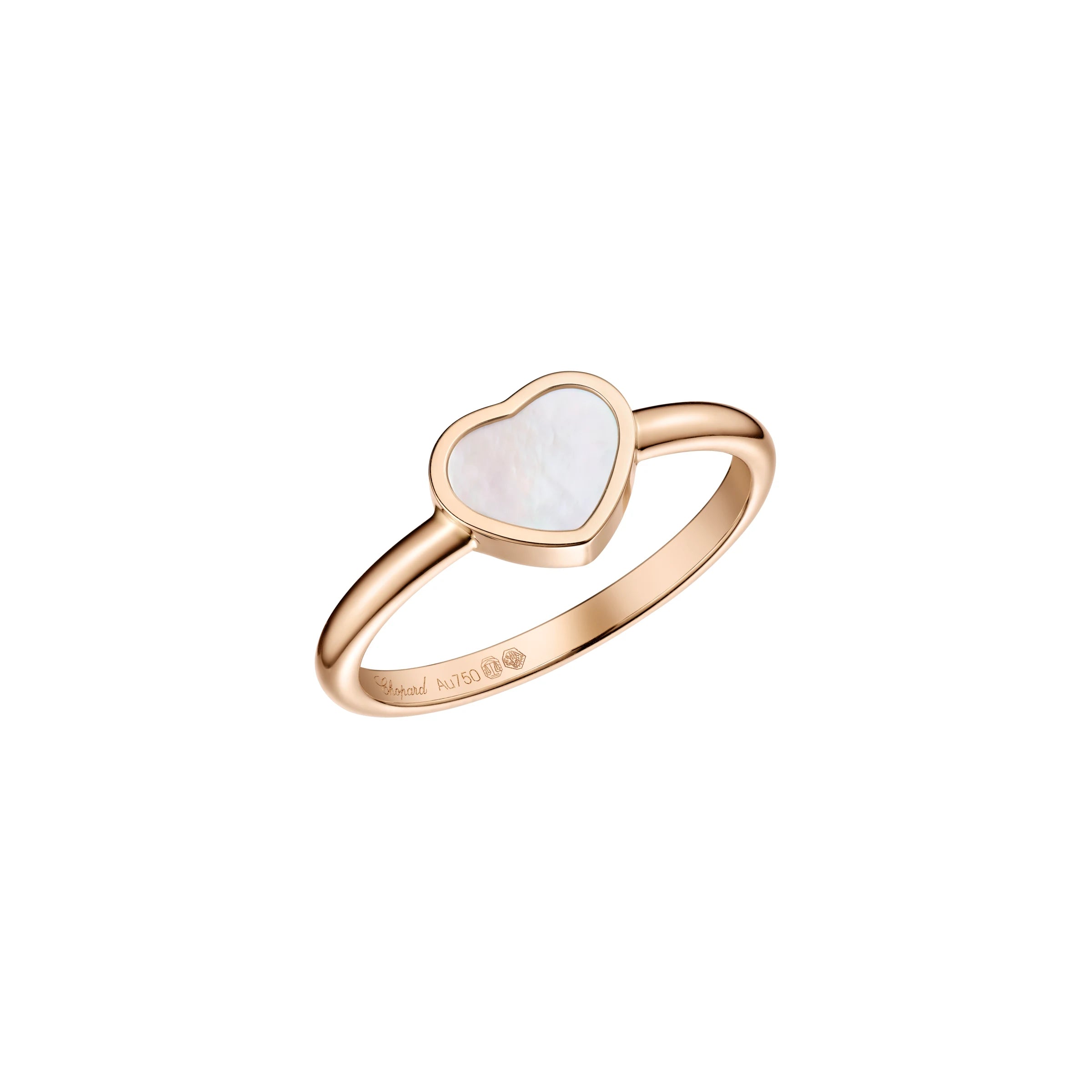 Chopard My Happy Hearts 18ct Rose Gold Mother Of Pearl Ring - 50