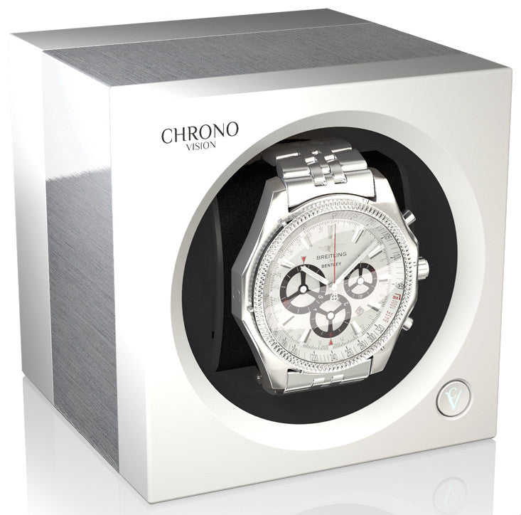 Chronovision One Watch Winder Bluetooth Aluminium White Silk