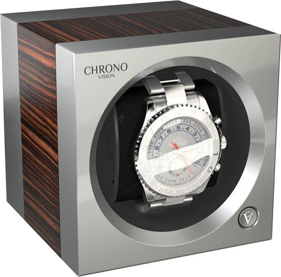 Chronovision One Watch Winder Bluetooth Macassar Silk Chrome Silk