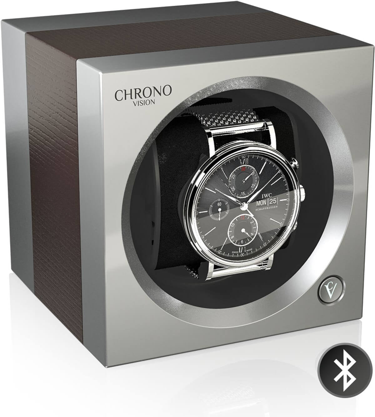 Chronovision One Watch Winder Bluetooth Oak Silk Chrome Silk