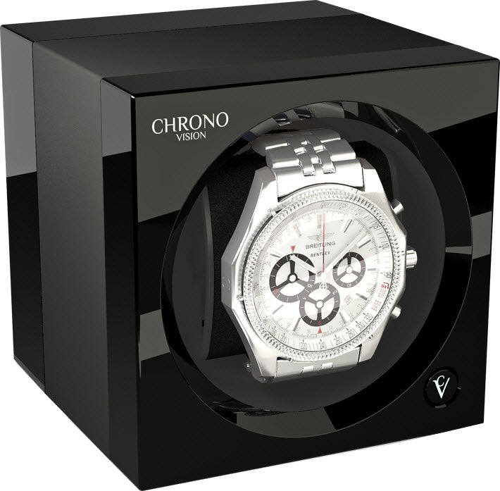 Chronovision One Watch Winder Bluetooth Titanium Anodized Black High Gloss