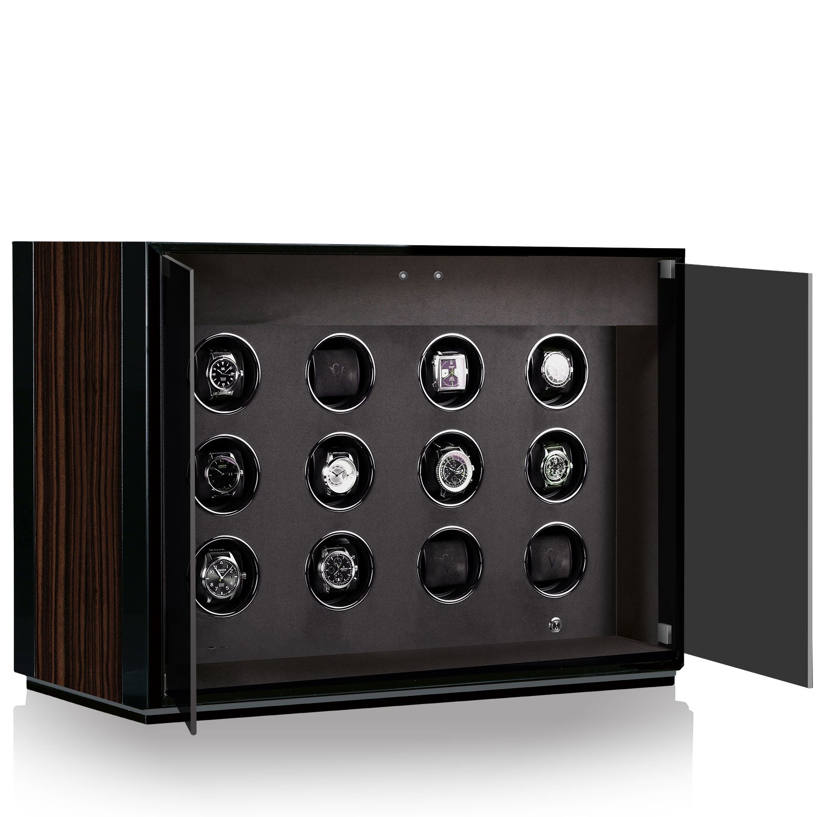 Chronovision Watch Winder Ambiance Xii Ebony Silk Black Silk