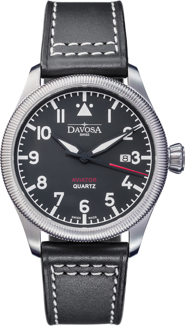 Davosa Watch Aviator Quartz Black