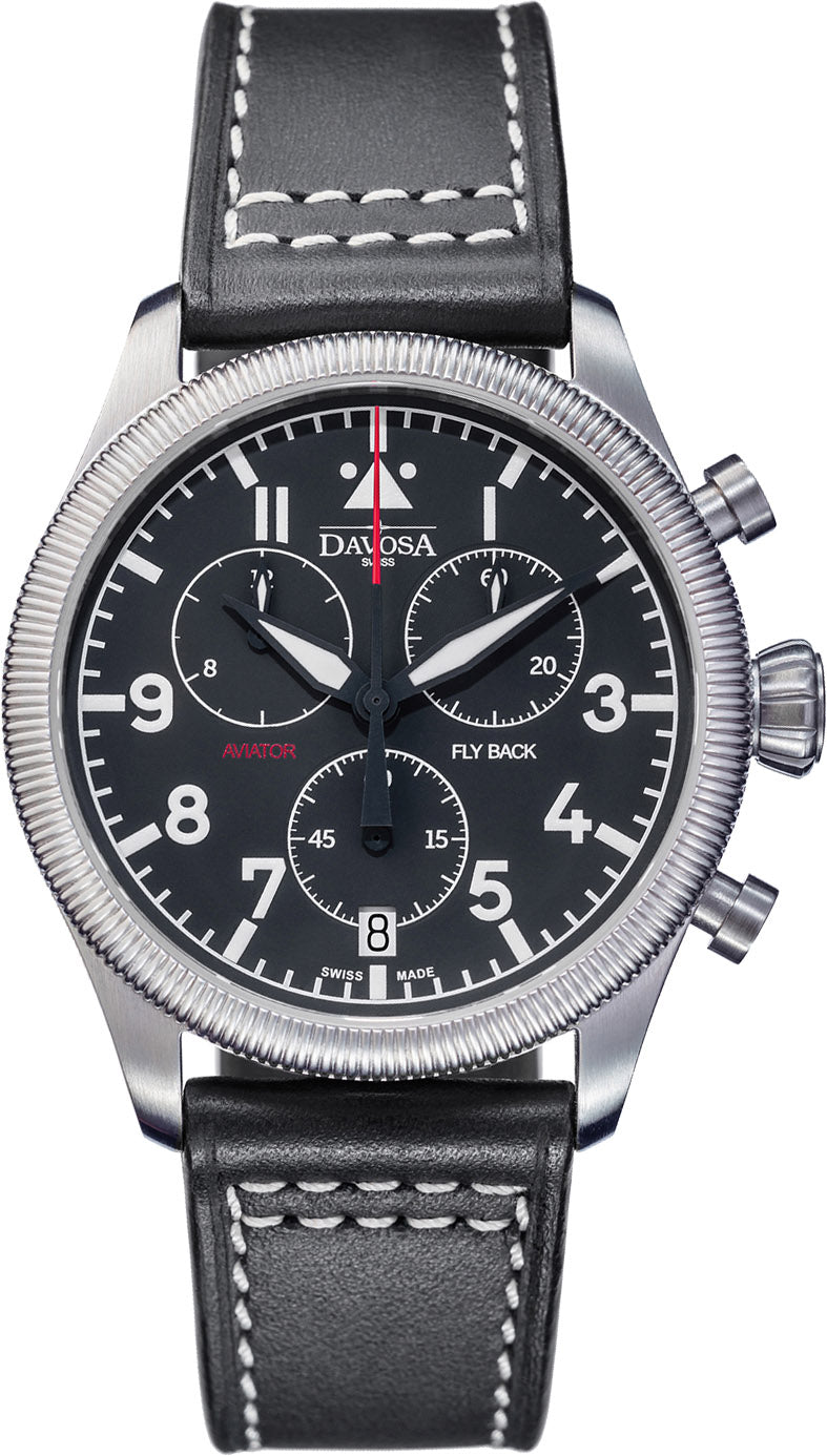 Davosa Watch Aviator Quartz Chronograph Black