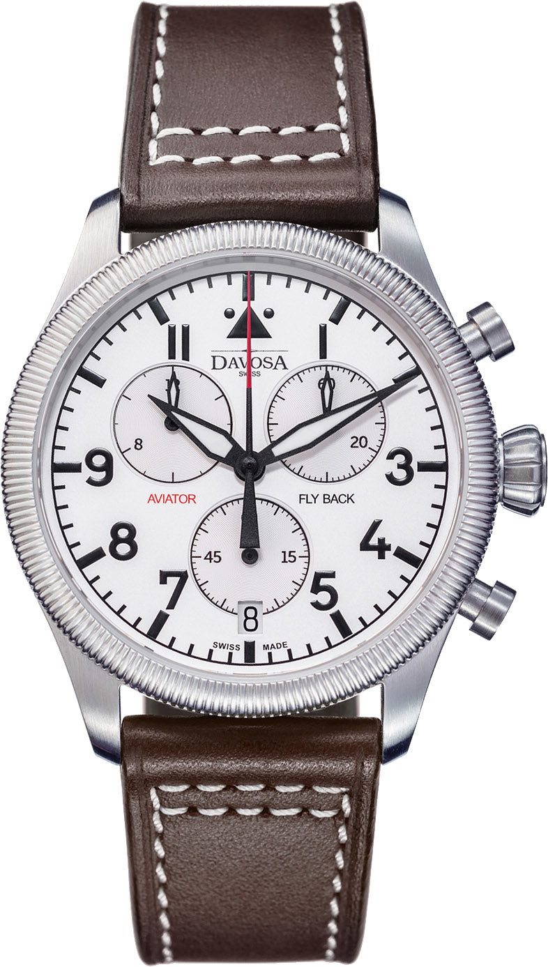 Davosa Watch Aviator Quartz Chronograph Silver