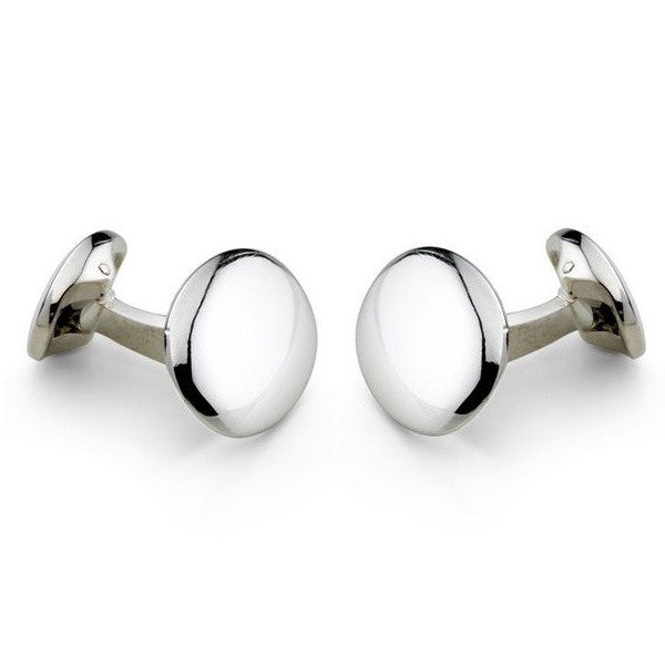 Deakin & Francis Cufflinks Silver Sprung Oval - Silver