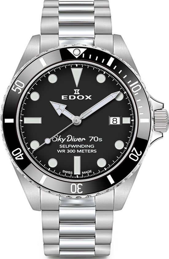 Edox Watch Skydiver 70s Automatic 3 Hands