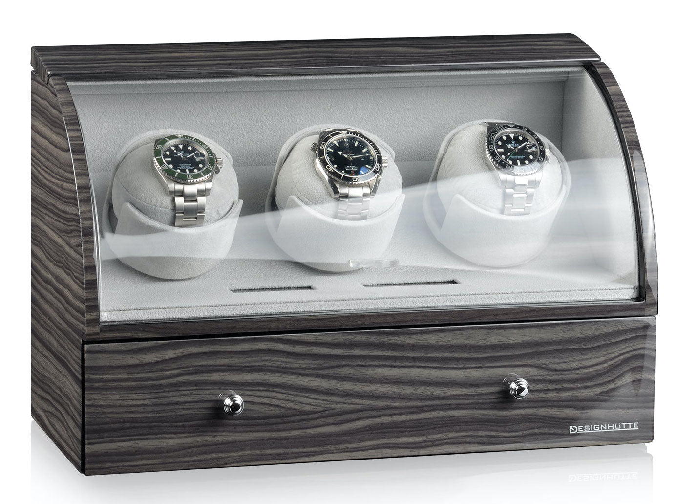 Designhuette Watch Winder Basel 3 Lcd Dark Oak