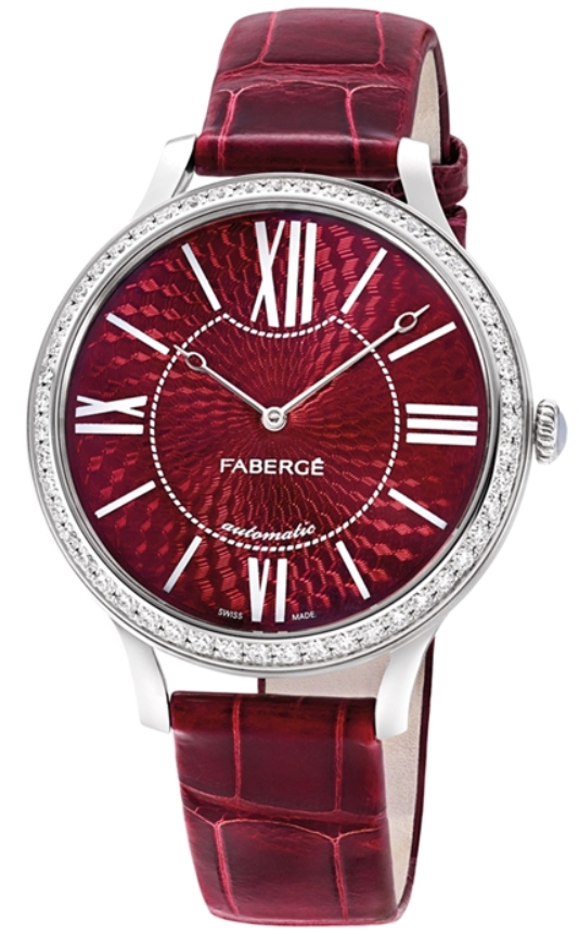 Faberge Watch Lady 18ct White Gold Red Dial