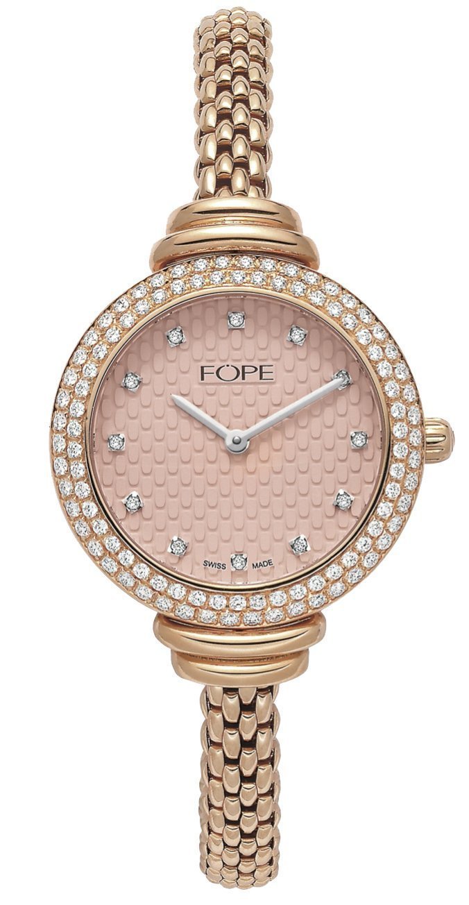 Fope Watch Flexit Rose Gold Diamonds Medium 14.5cm