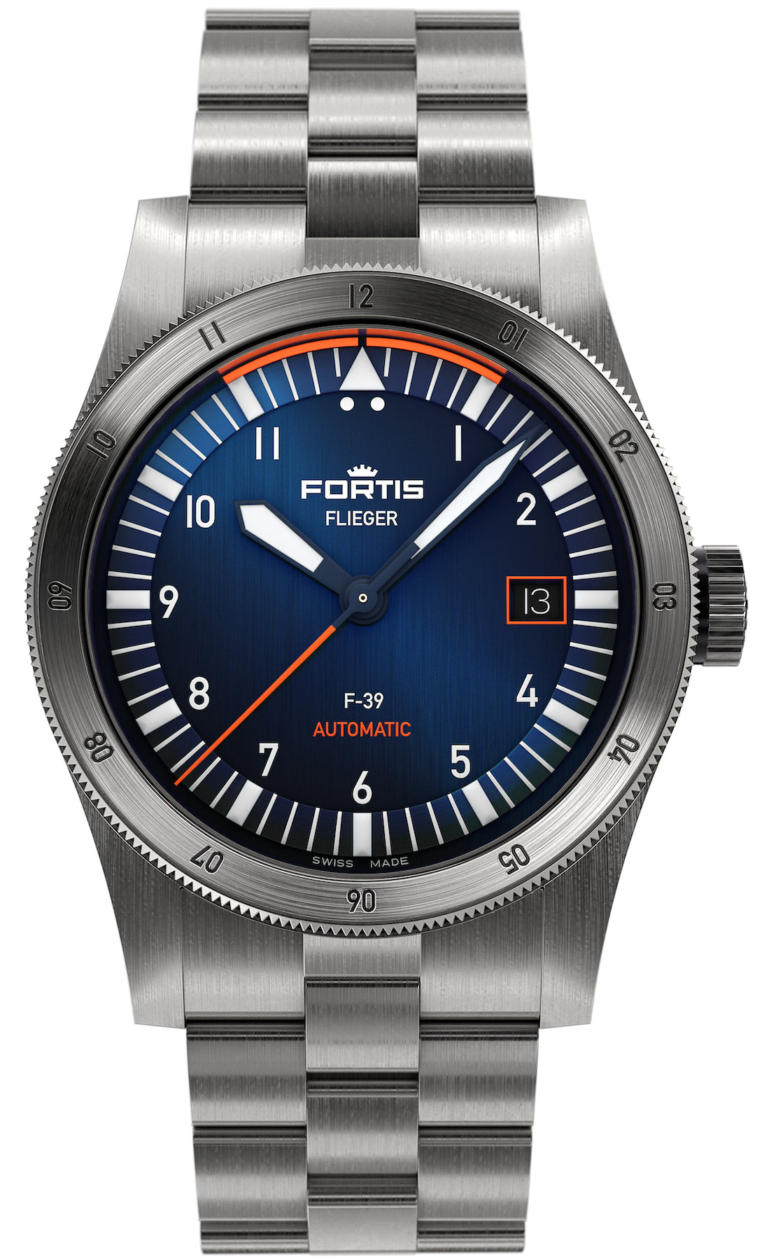 Fortis Watch Flieger F-39 Midnight Blue Bracelet