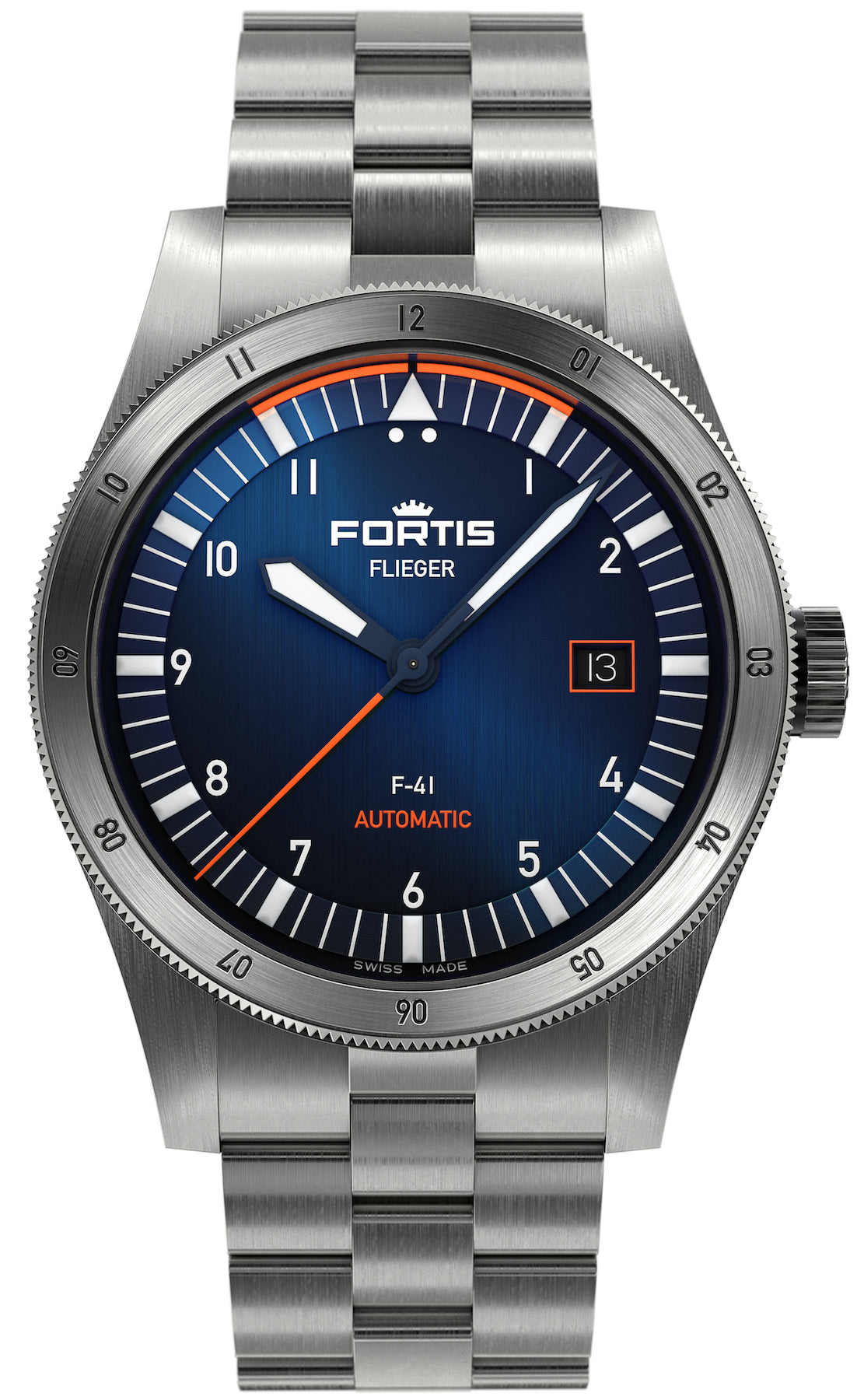 Fortis Watch Flieger F-41 Midnight Blue Bracelet