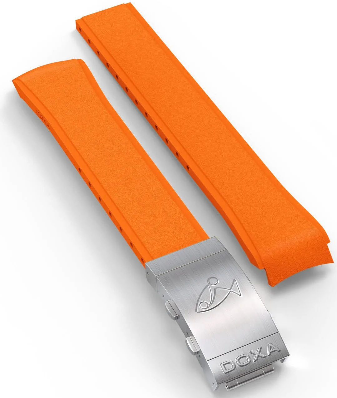 Doxa Strap Sub 300t Rubber Orange With Folding Clasp