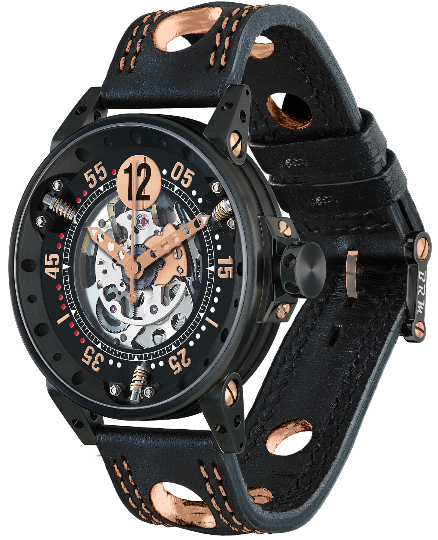 B.r.m Watch V6-44-sa-n-sq-a5n Black Skeleton Dial