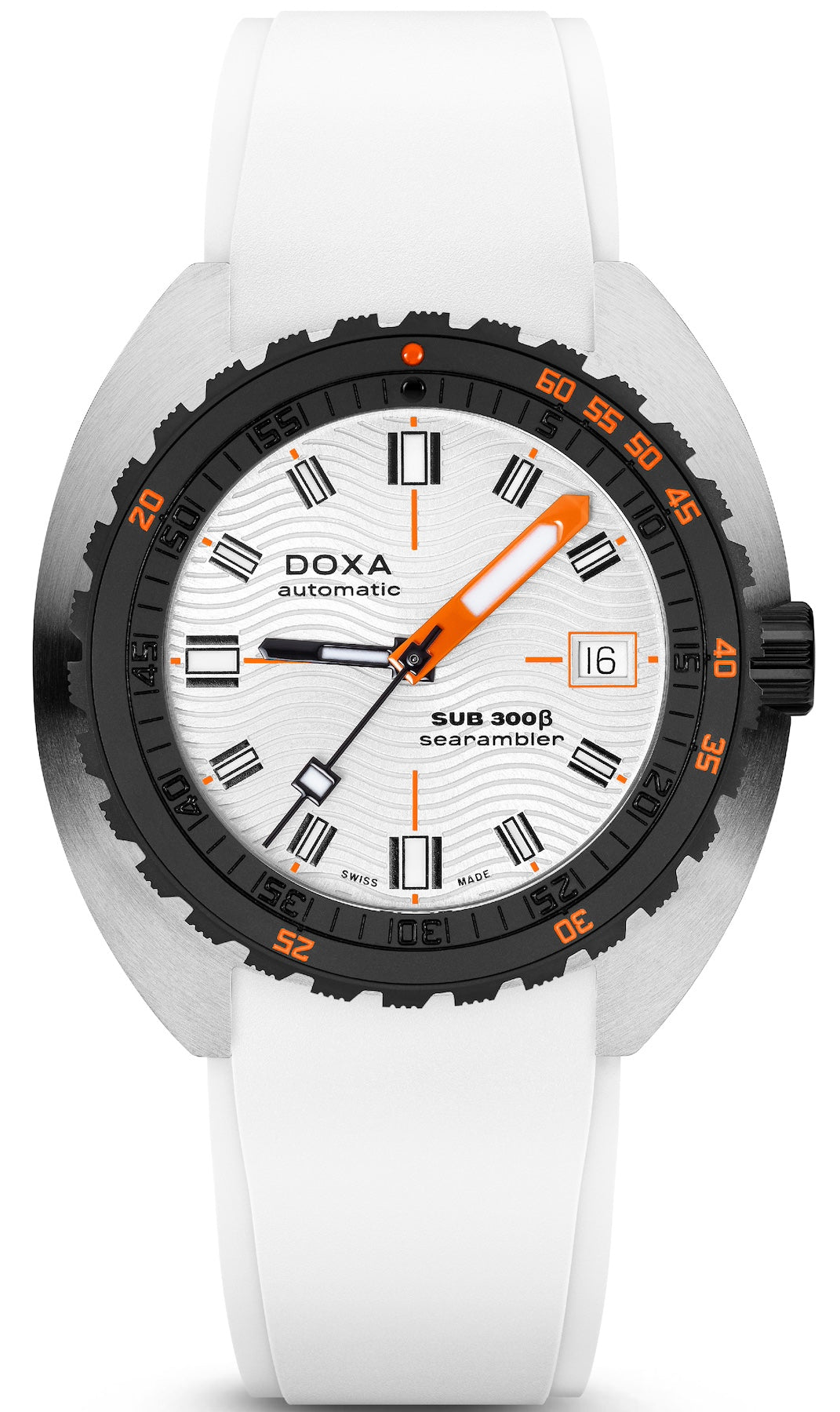 Doxa Sub 300 Beta Ceramic Steel Searambler Rubber White