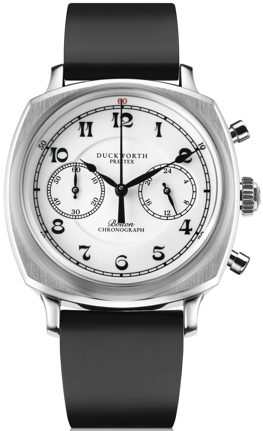 Duckworth Prestex Bolton Chronograph White Black Rubber