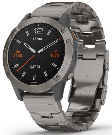 Garmin Watch Fenix 6 Sapphire Titanium Grey Titanium Band