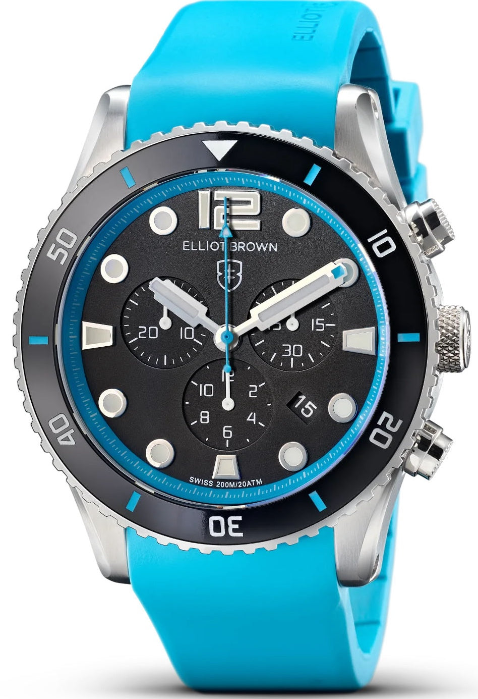 Elliot Brown Bloxworth Chrono Black Cyan Rubber