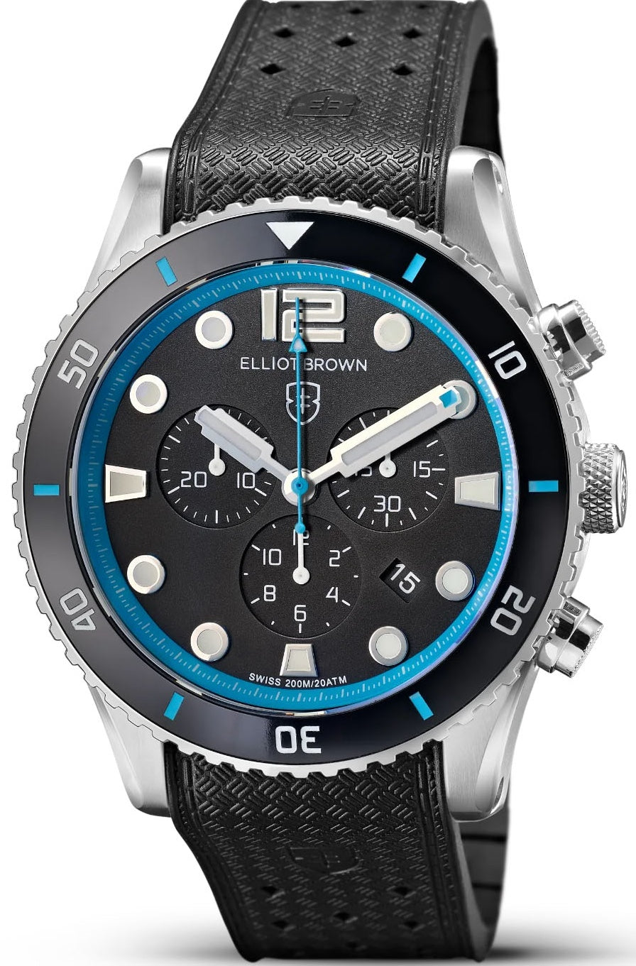 Elliot Brown Bloxworth Chrono Black Textured Rubber