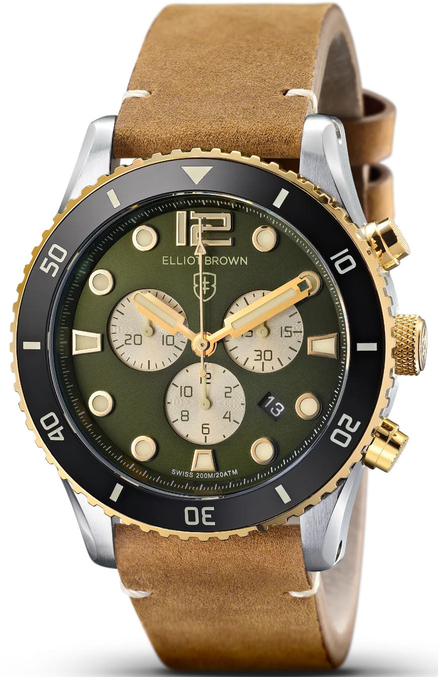 Elliot Brown Bloxworth Chrono Green Leather