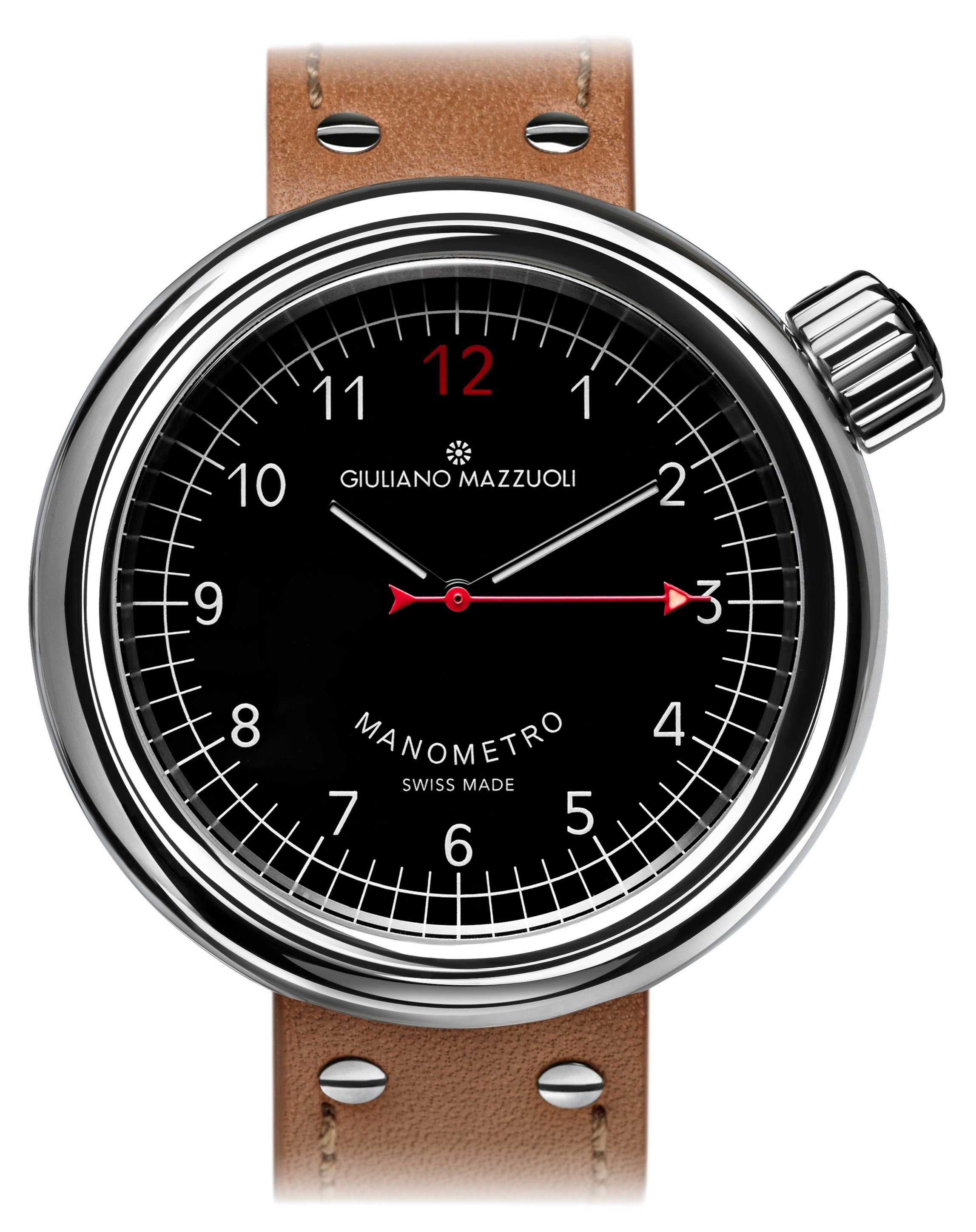 Giuliano Mazuoli Watch Manometro Polished Black