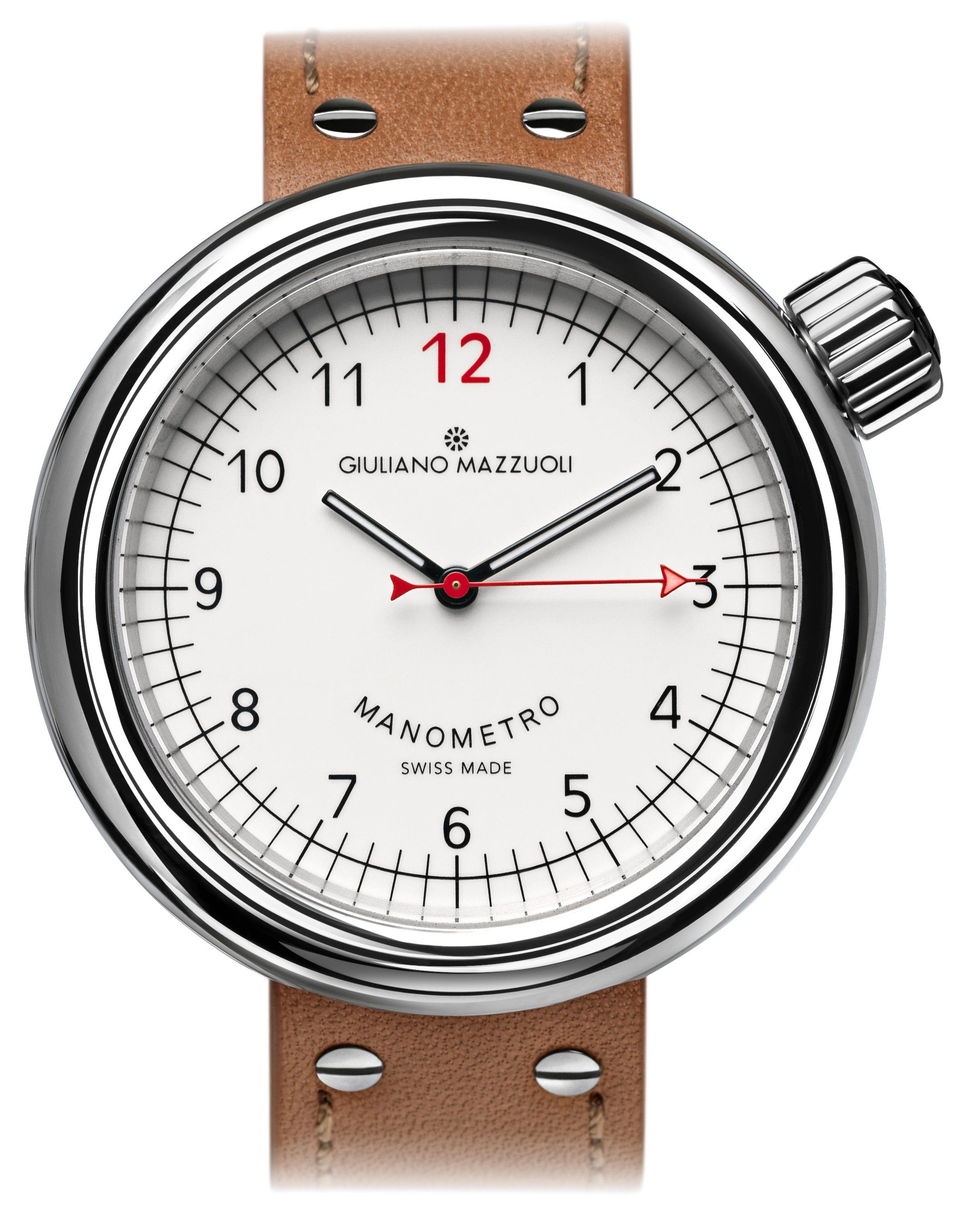 Giuliano Mazuoli Watch Manometro Polished White